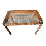 Half-timbered coffee table in elm burl
