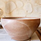 Hand-turned stoneware salad bowl