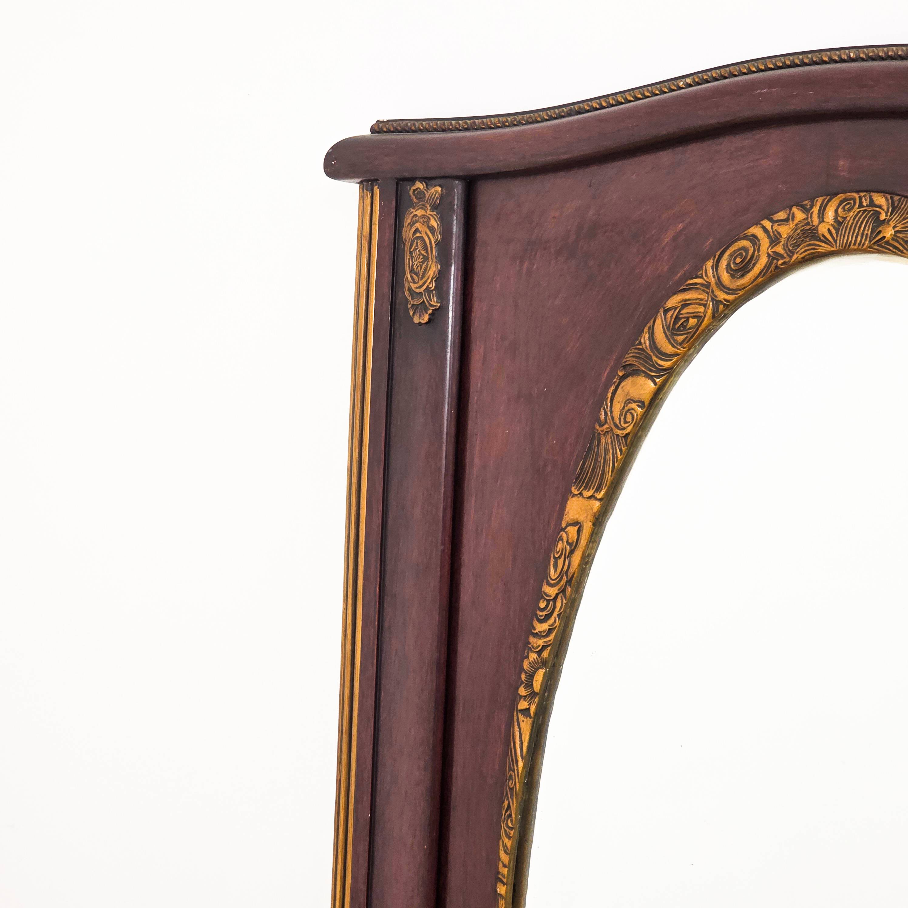 Large carved wooden mirror – Art Nouveau from the 1900s