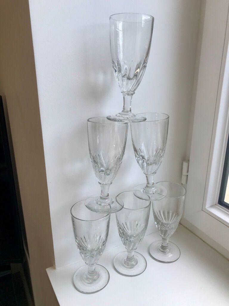 Set of 6 wine glasses / absinthe xxth