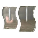 Pair of single-flower vases in glass paste from the 70s