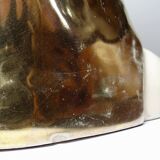 Bust of the Virgin with halo, glazed ceramic, vintage/antique craftsmanship