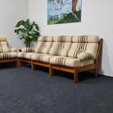 Set de salon vintage des années 70 en teck 6 pièces