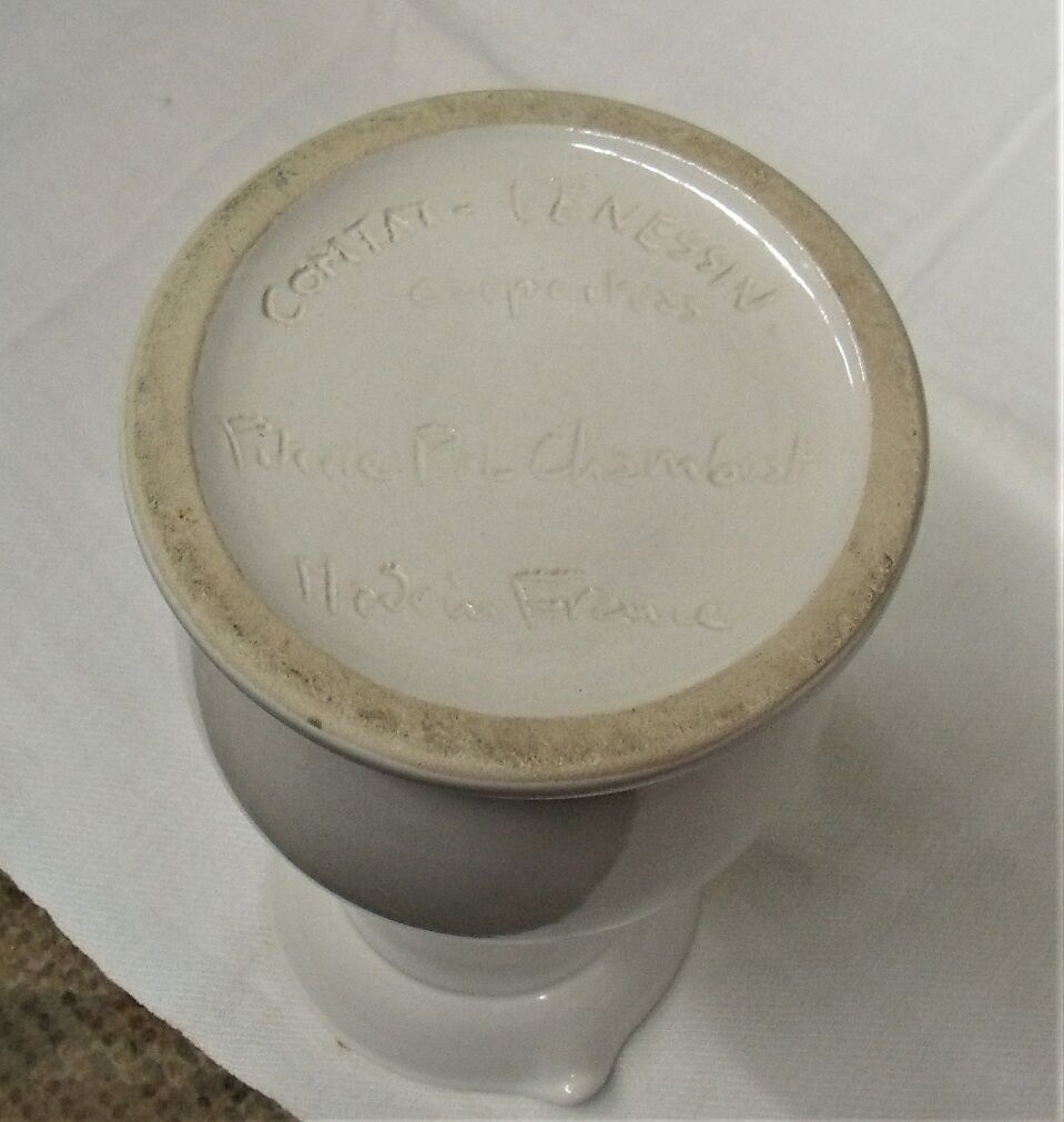 Pitcher ceramic white pitcher signed San pol