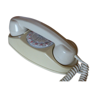 Telephone Telic, Industrial and Commercial, beige bakelite with dial, design and vintage 1970