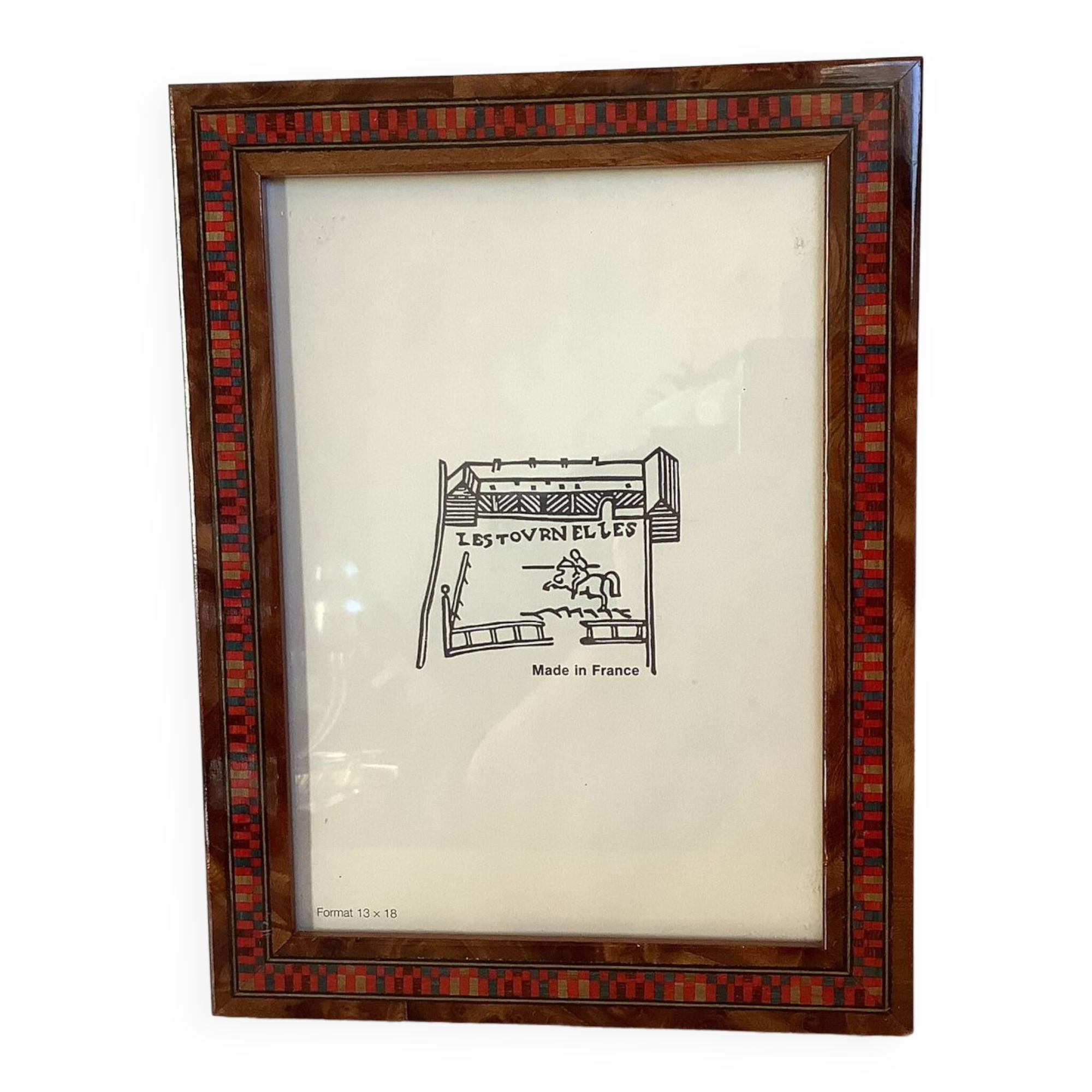 Wooden mosaic frame made in France