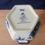Hexagonal Delft Vase - Delft Blue, Handmade Holland
