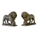 Pair of Medici lions in alabaster, Italy 19th century