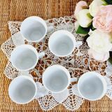 Set of 6 porcelain coffee cups