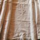 Drap ancien en lin monogrammé 3,40x2,20 m