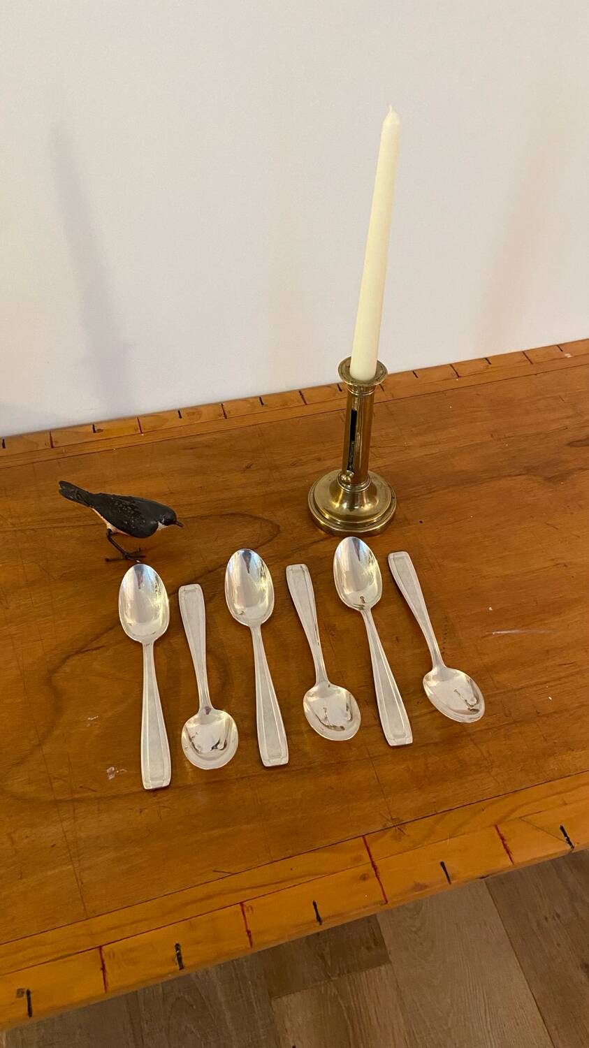6 large vintage silver plated spoons from the 1960s