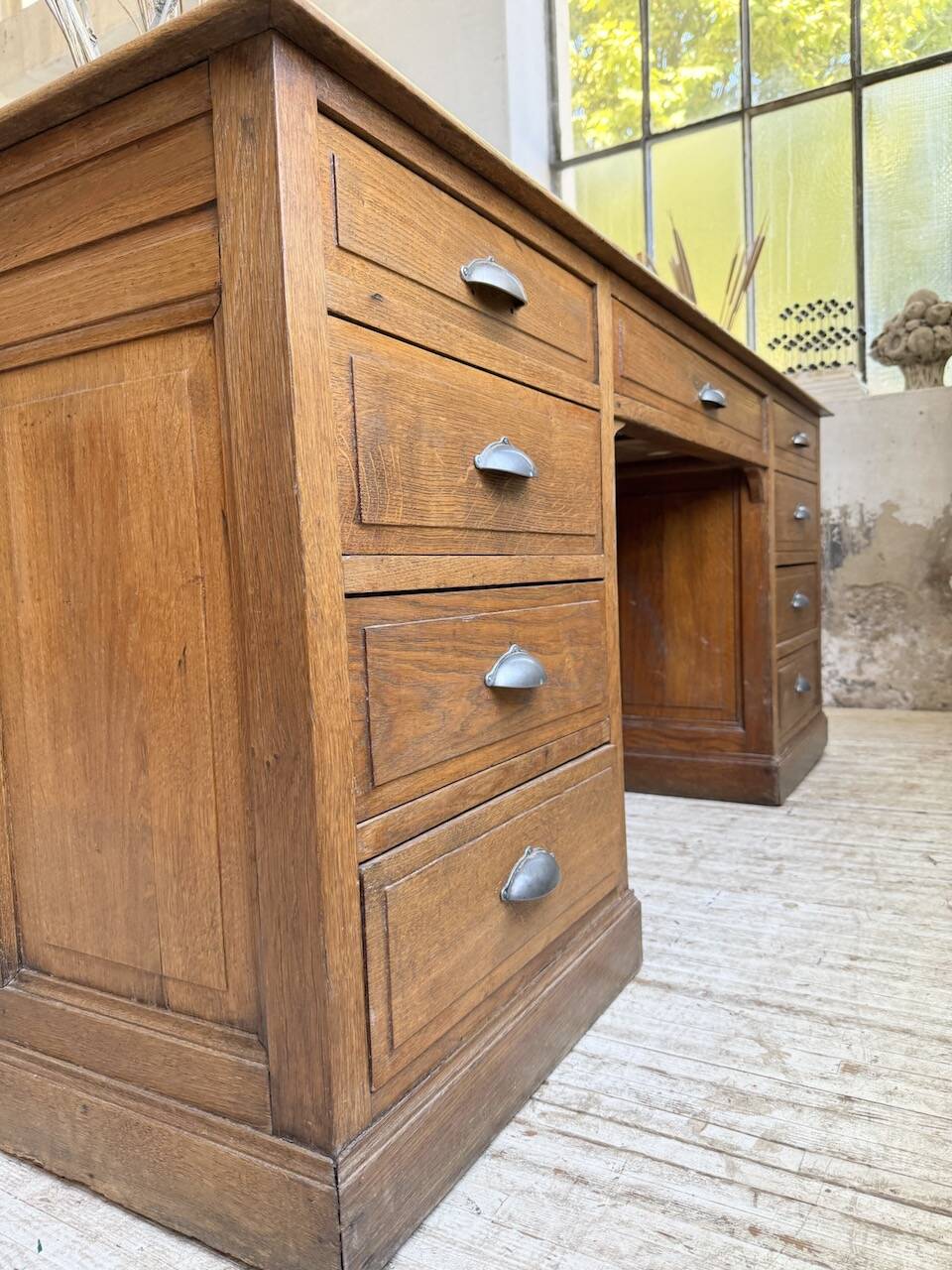 1950s oak office counter