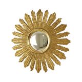 Large Wooden Sun Mirror Sunburst Butler XL Mirror Gold 70cm