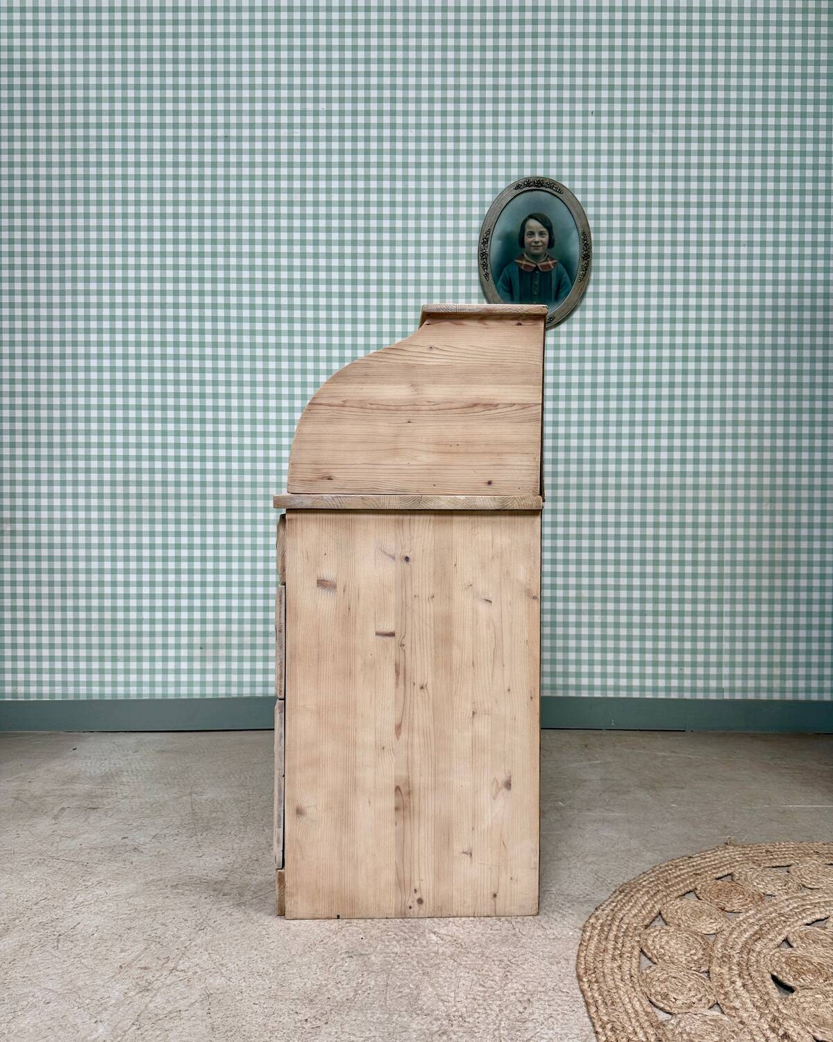 Bureau à rideau vintage, rénové