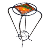 Vintage plant stand with Vallauris pottery.