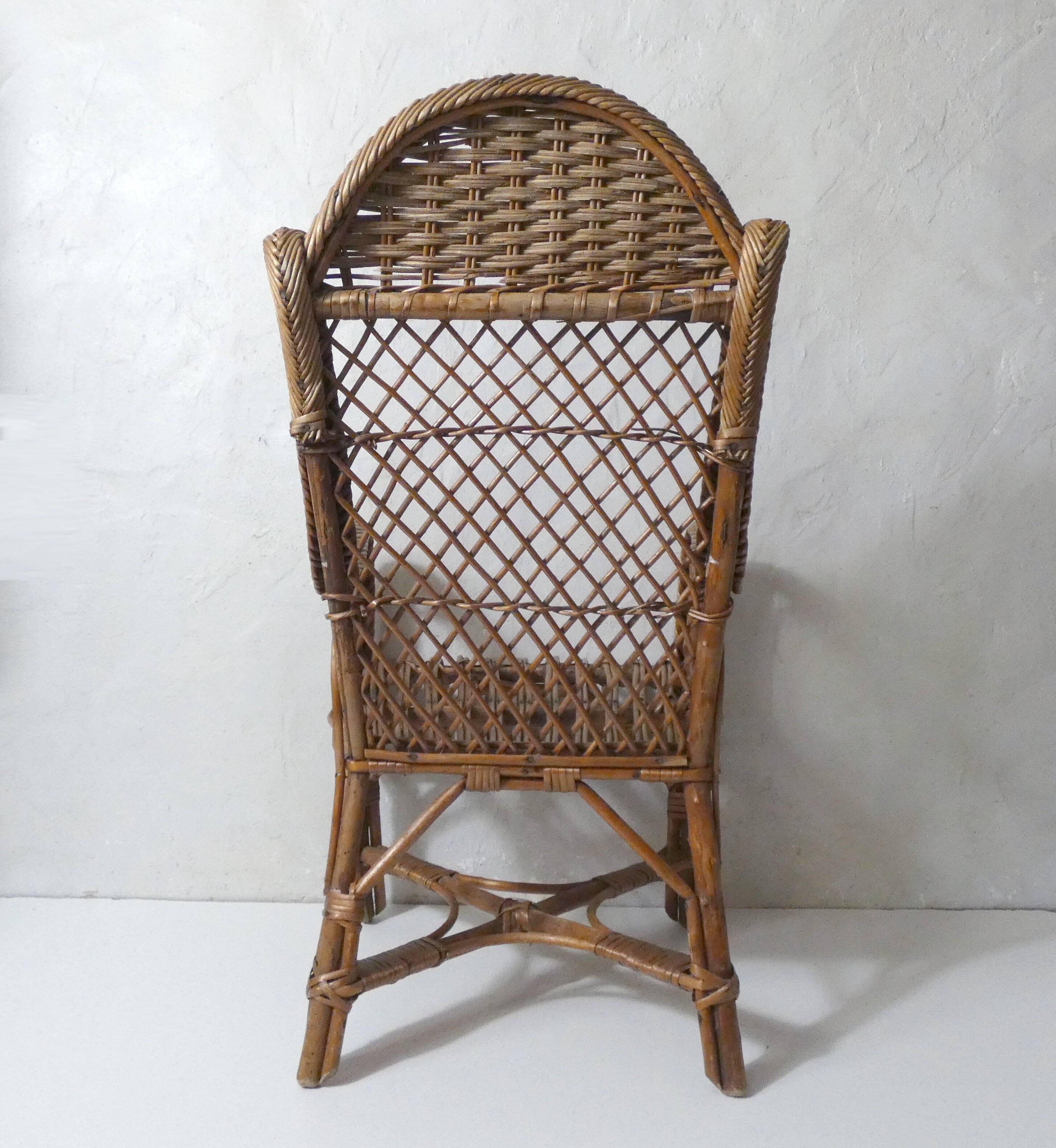 Fauteuil enfant en rotin
