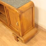 Art Deco Walnut TV Stand, 1950s, Mid-Century Modern Style