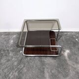Table basse bauhaus en noyer des années 1970