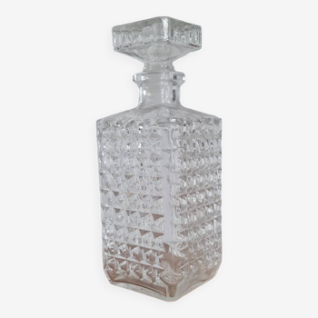 Chiseled glass whiskey decanter