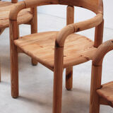 Series of 5 Scandinavian pine chairs