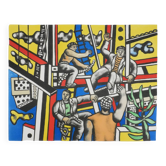 Fernand leger: the builders at the palm tree, signed lithograph