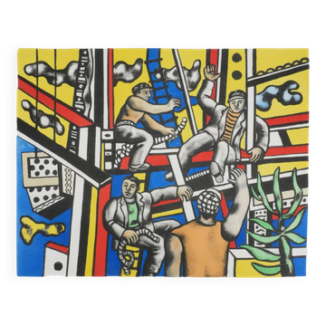 Fernand leger : les constructeurs au palmier, lithographie signée