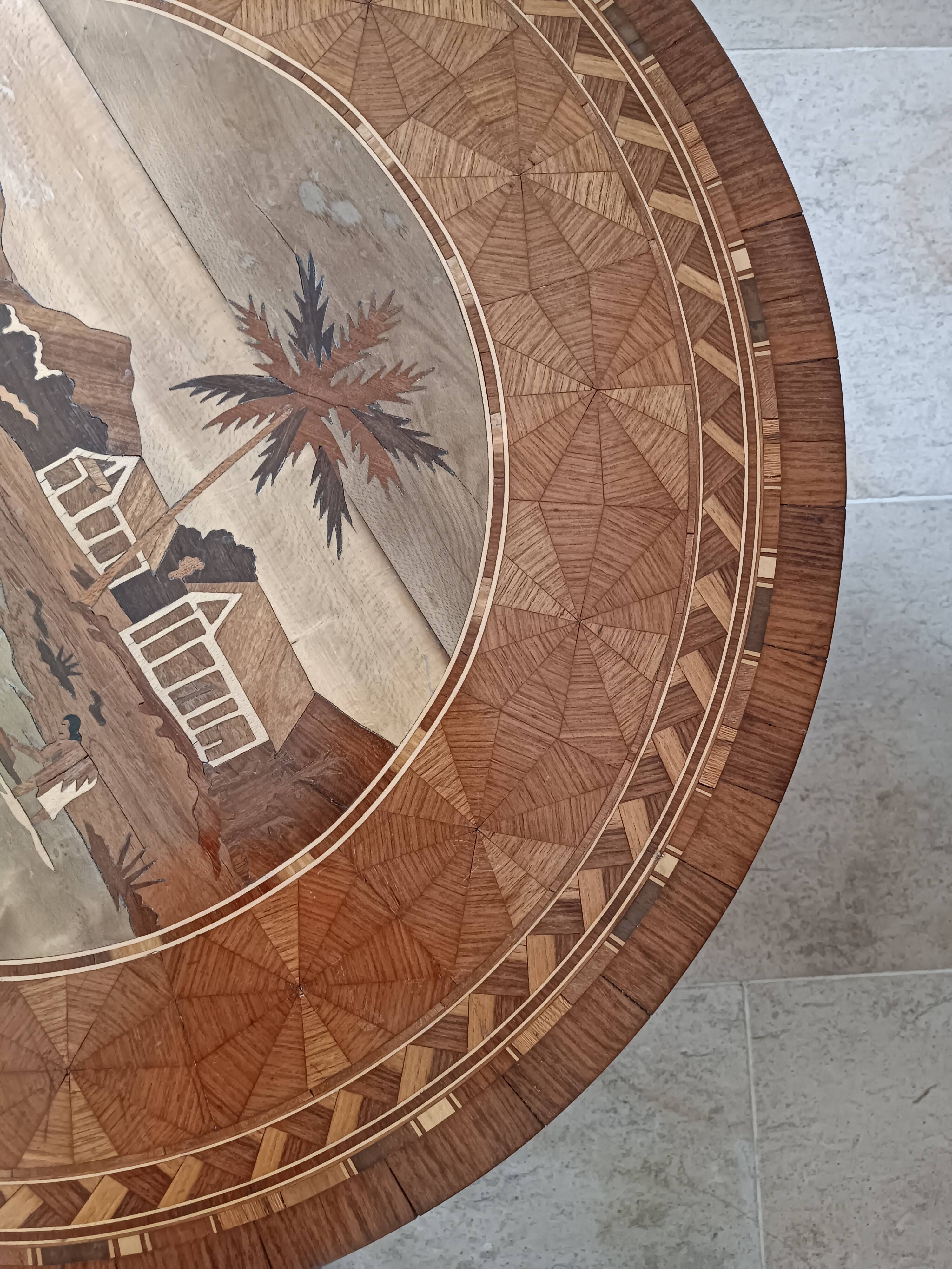 Marquetry coffee table