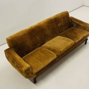 Living room set in amber velvet