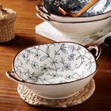 Vintage soup bowl with handle