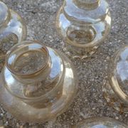 Lot de 6 globes en verre ambré