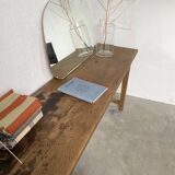 Solid oak work table console 220cm