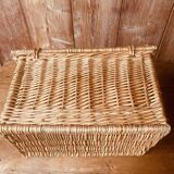 Vintage woven rattan briefcase