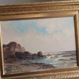 marine old rocky coast oil on canvas 1890 - 1910