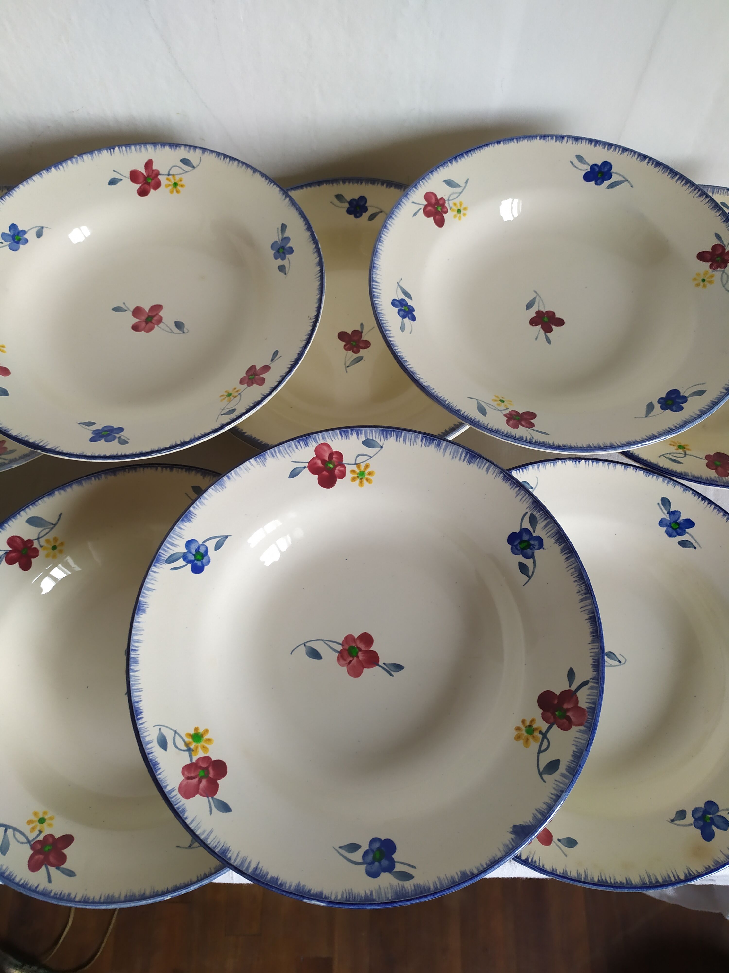 8 hollow plates Digoin Sarreguemines model Mary Lou