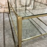 Table basse à double plateau en bronze attribuée à Jacques Quinet