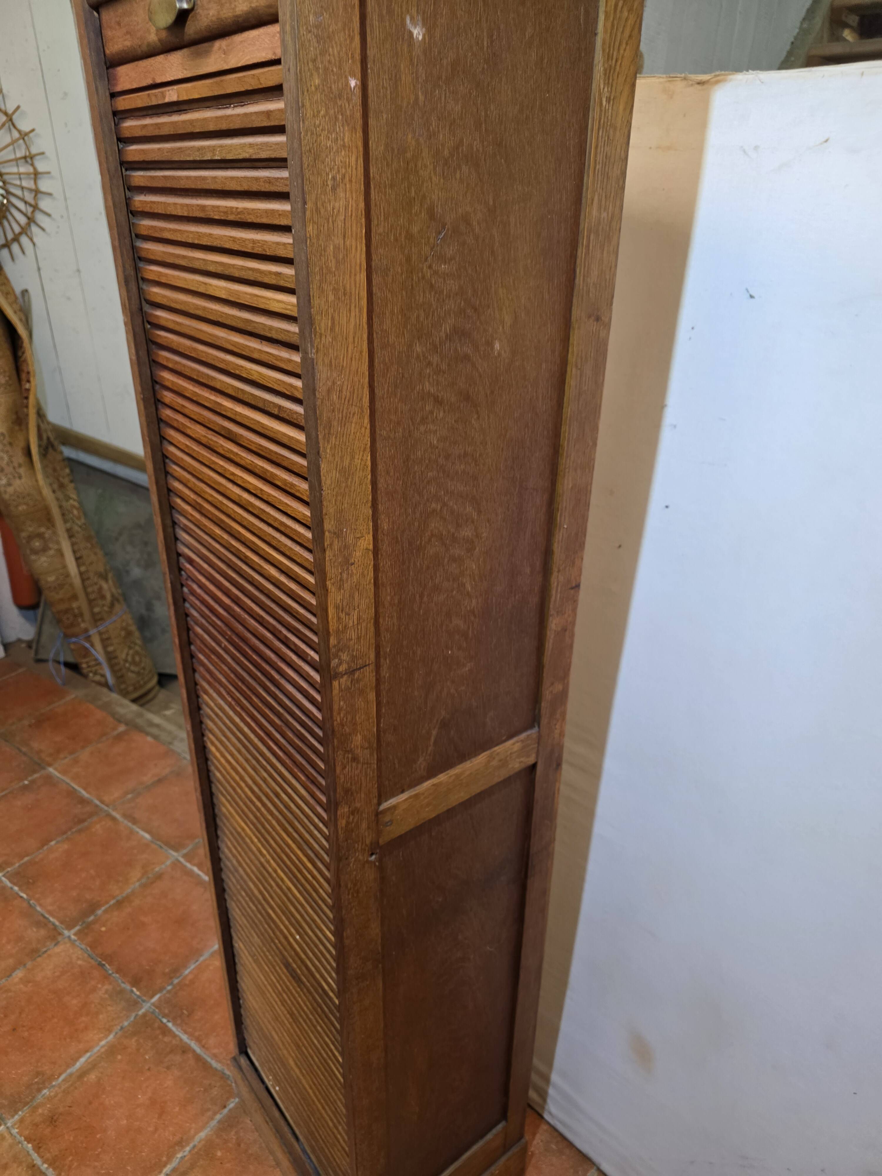 Pair of oak curtain file cabinets