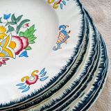 Set of 8 vintage Longwy Vieux Rouen dessert plates