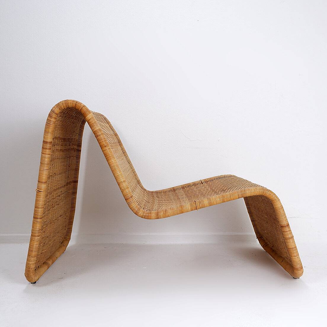 Ikea rattan and wickers long chair 1980s