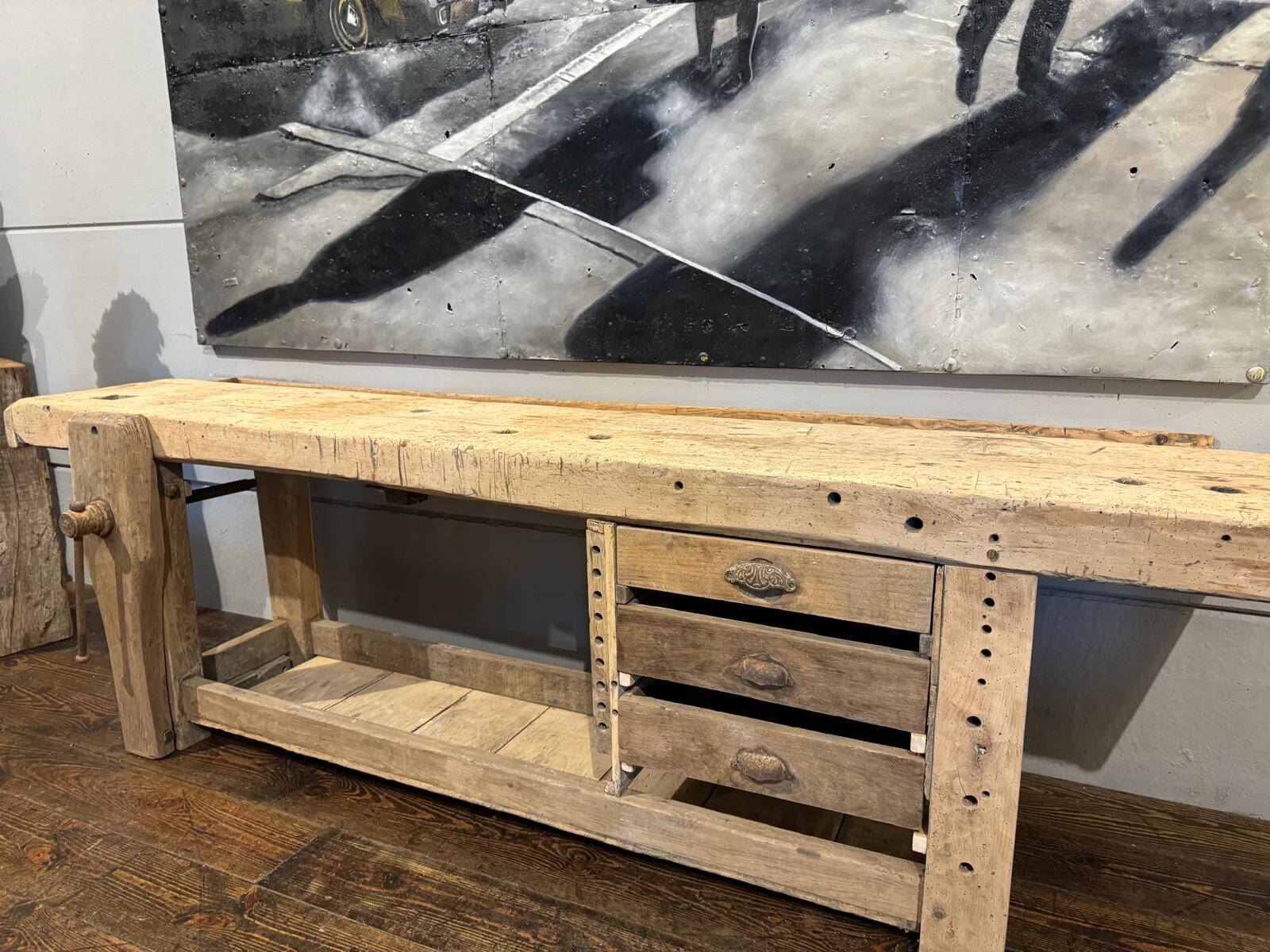 Raw wood workbench