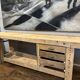 Raw wood workbench