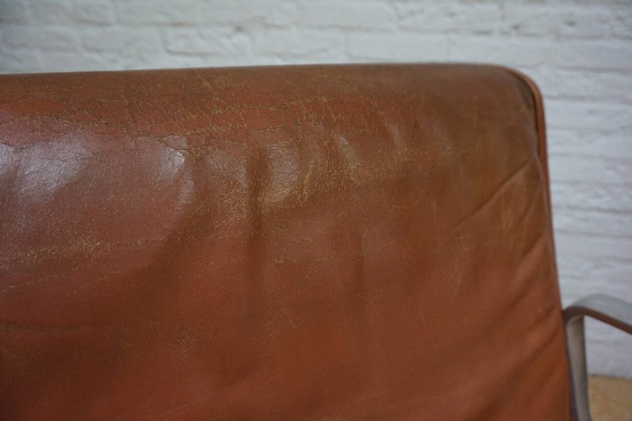Program 2000 armchair in leather by Delta Design for Wilkhahn, 1960s.