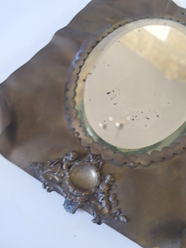 Brass beveled mirror