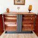 Buffet vintage noir mat et bois brut
