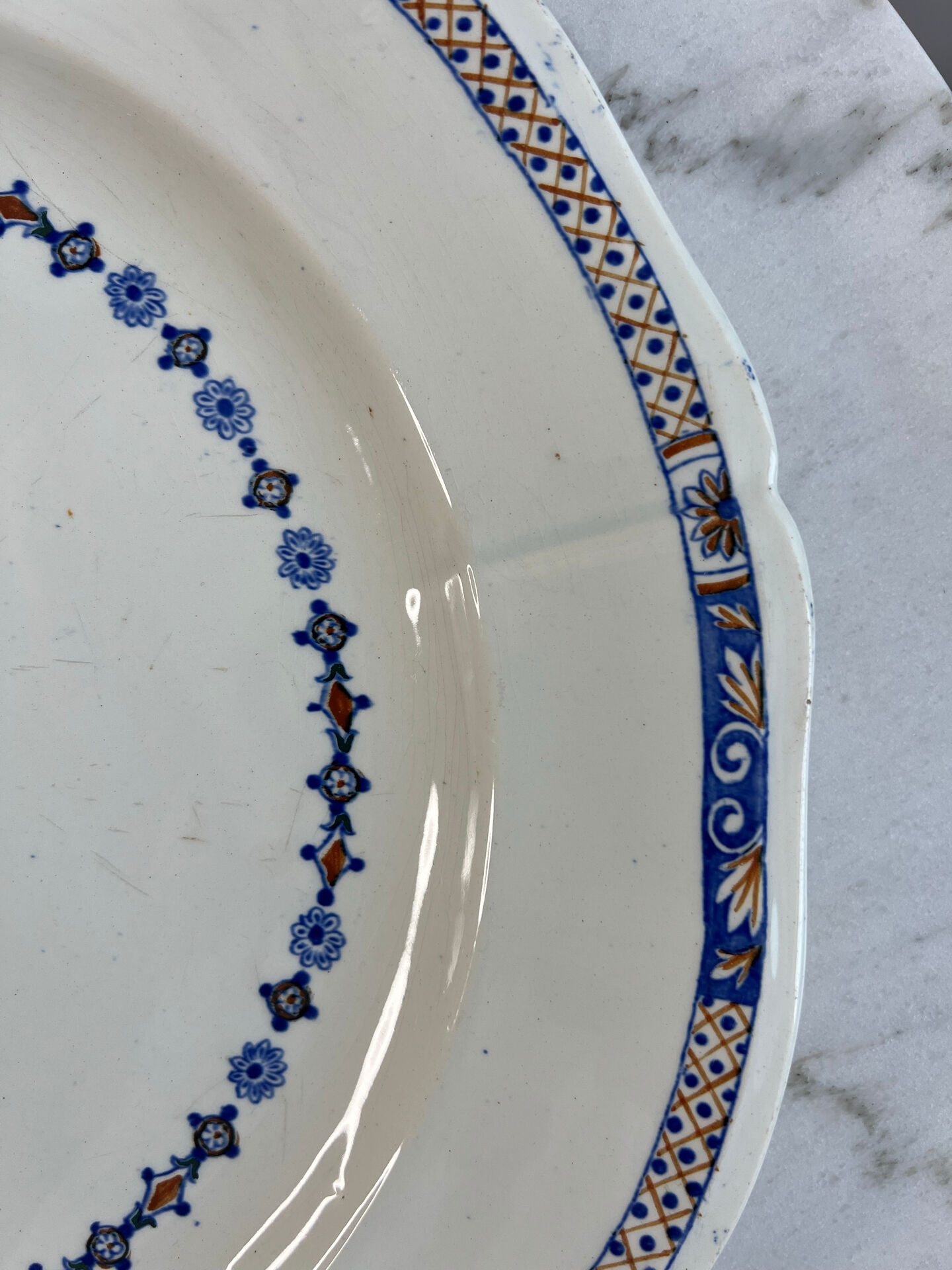 E Bourgeois, Rouen XVIII Collection, very large plate 41cm