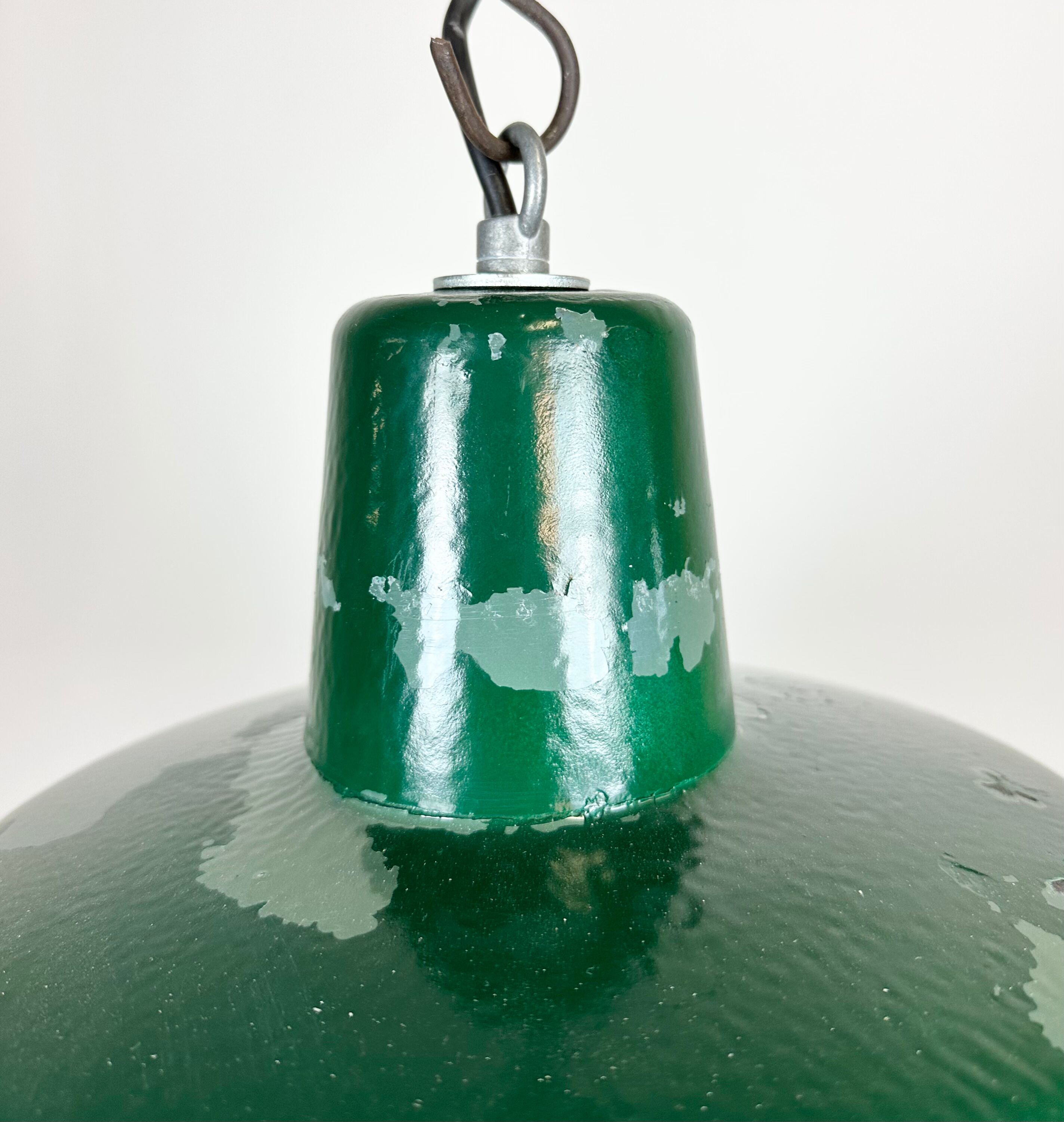 Green Industrial Factory Pendant Lamp, 1960s