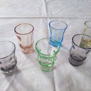Serviteur de verres colorés à liqueur Art déco