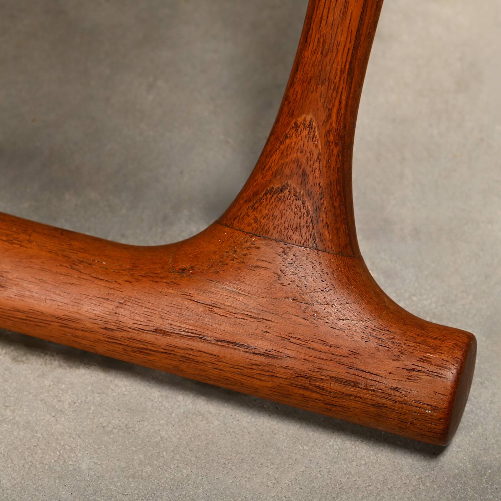 Poul Hundevad PH43 Guldhøj Stool in Teak and Black Leather, Denmark, 1960s
