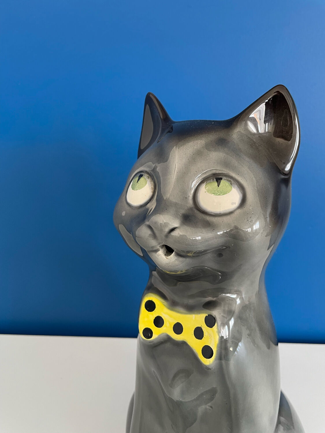 Vintage black cat jug pitcher