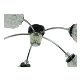 1960's mid century 5-light sputnik spider CEILING LIGHT chrome metal glass