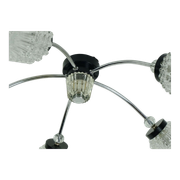 1960's mid century 5-light sputnik spider CEILING LIGHT chrome metal glass